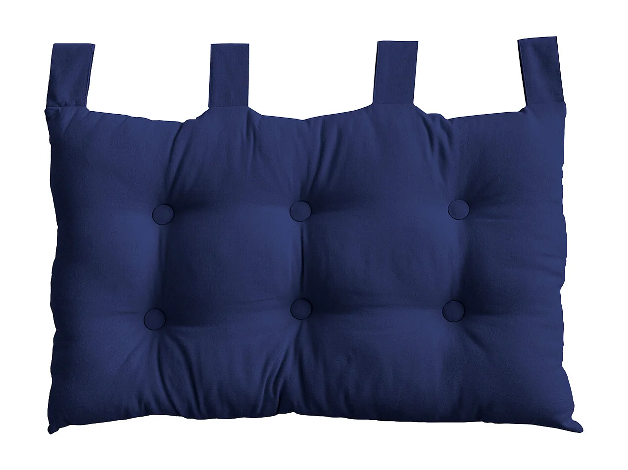 Coussin Tête de Lit Uni "Panama" 70cm Bleu Marine