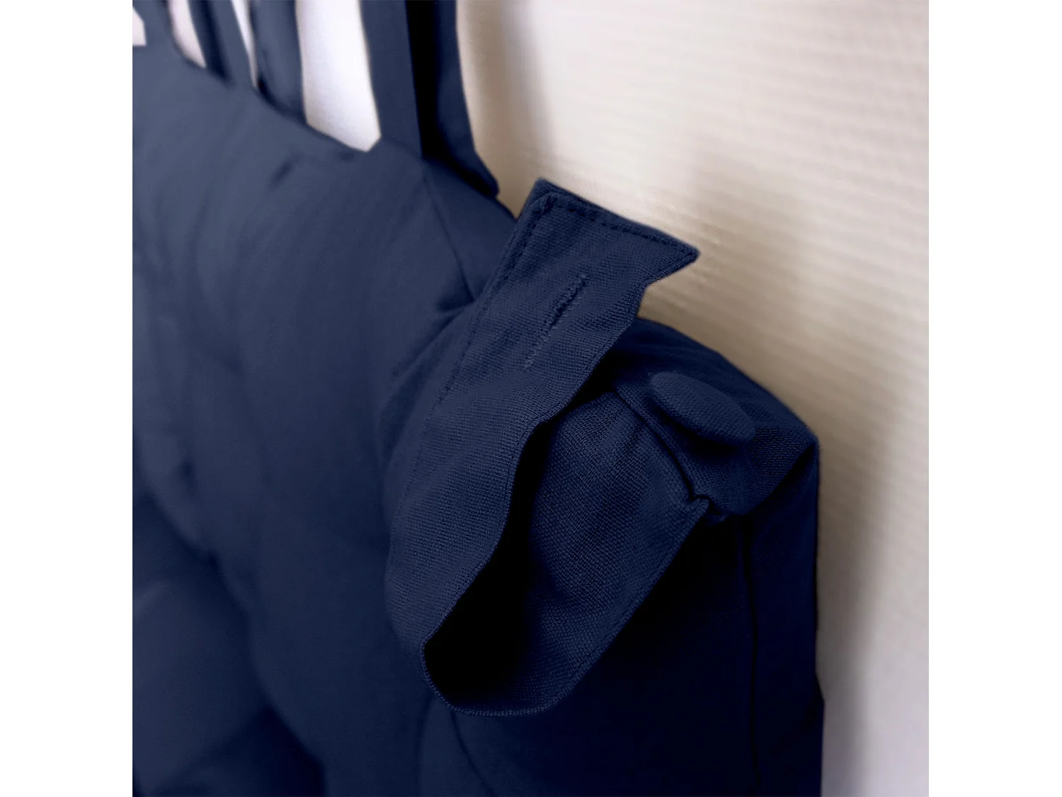 Coussin Tête de Lit Uni "Panama" 70cm Bleu Marine