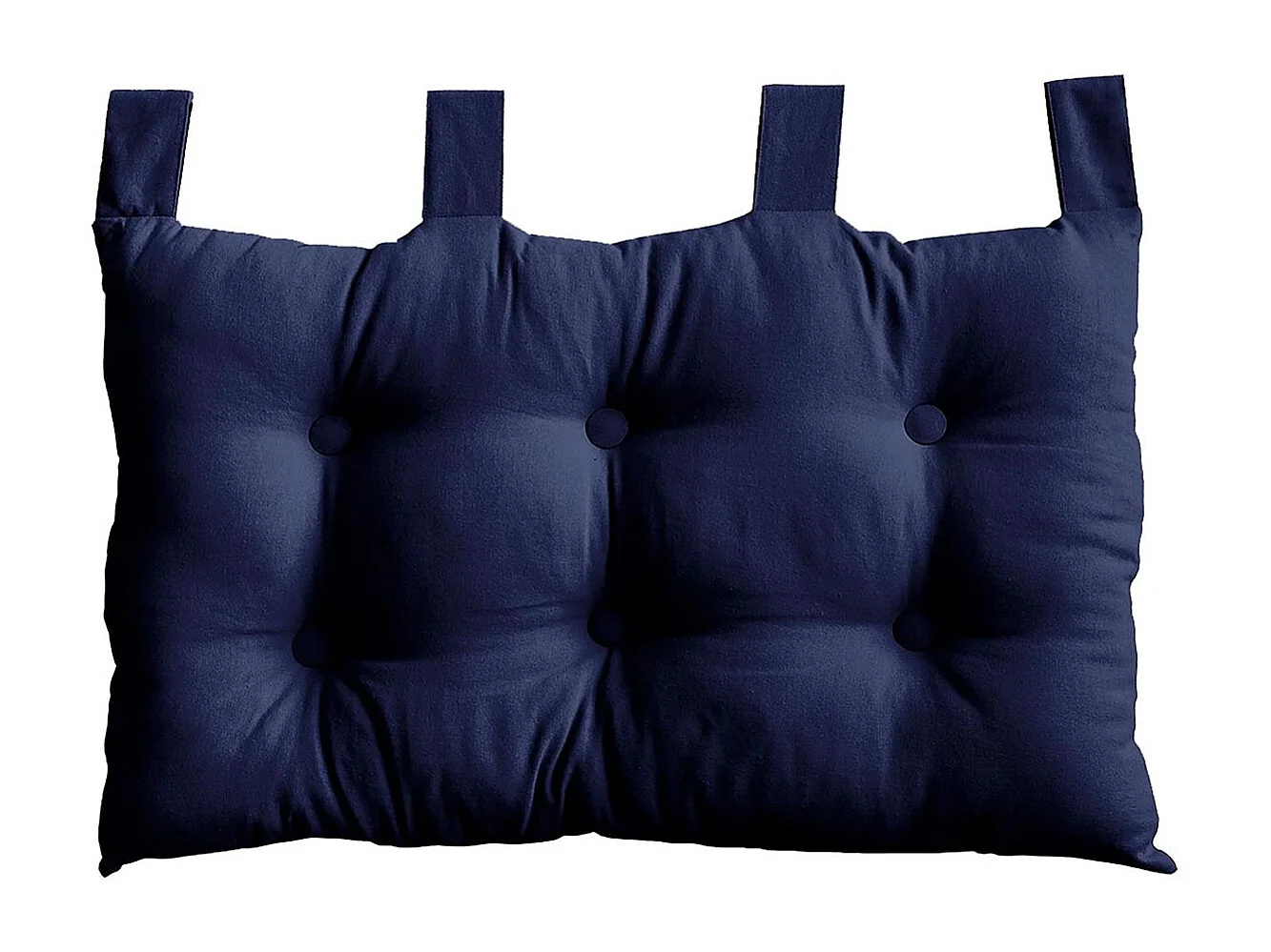 Coussin Tête de Lit Uni "Panama" 70cm Bleu Marine