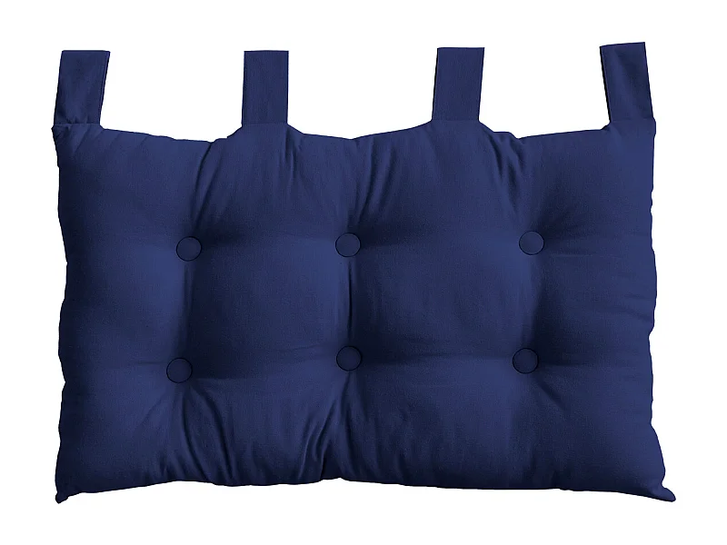 Coussin Tête de Lit Uni "Panama" 70cm Bleu Marine