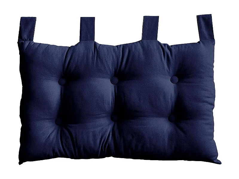 Coussin Tête de Lit Uni "Panama" 70cm Bleu Marine