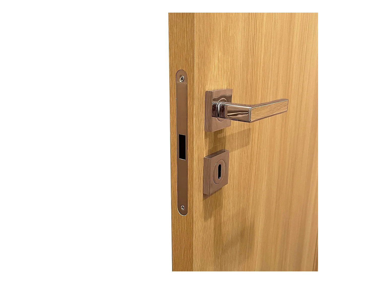 Bloc porte fin de chantier Matild, chêne brut, réversible, H.204 x l.93 cm