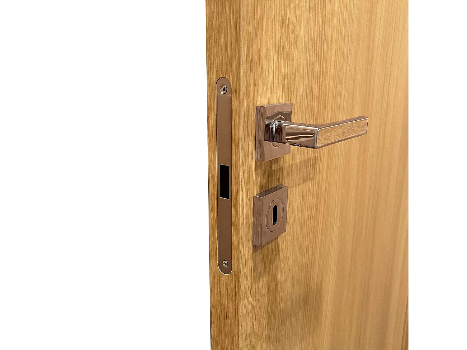 Bloc porte fin de chantier Matild, chêne brut, réversible, H.204 x l.93 cm