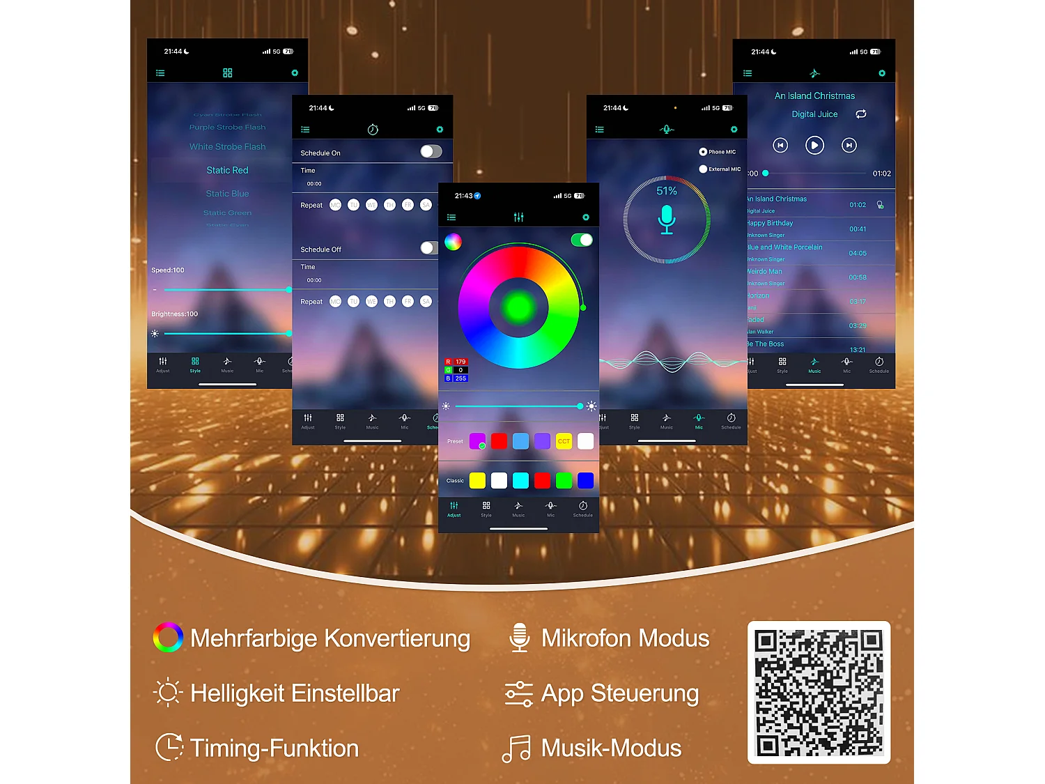 Canapé-lit 90 x 200 cm avec Leds + lit gigogne 90 x 190 cm + sommier à lattes + USB - Lin - Beige