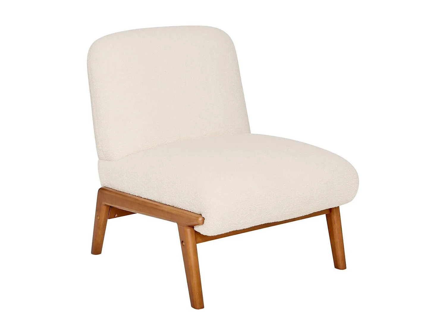 Fauteuil Bouclette "Liora" 76cm Ivoire