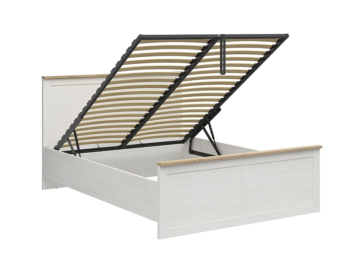 Letto con contenitore con base Aksel bianco 160x200