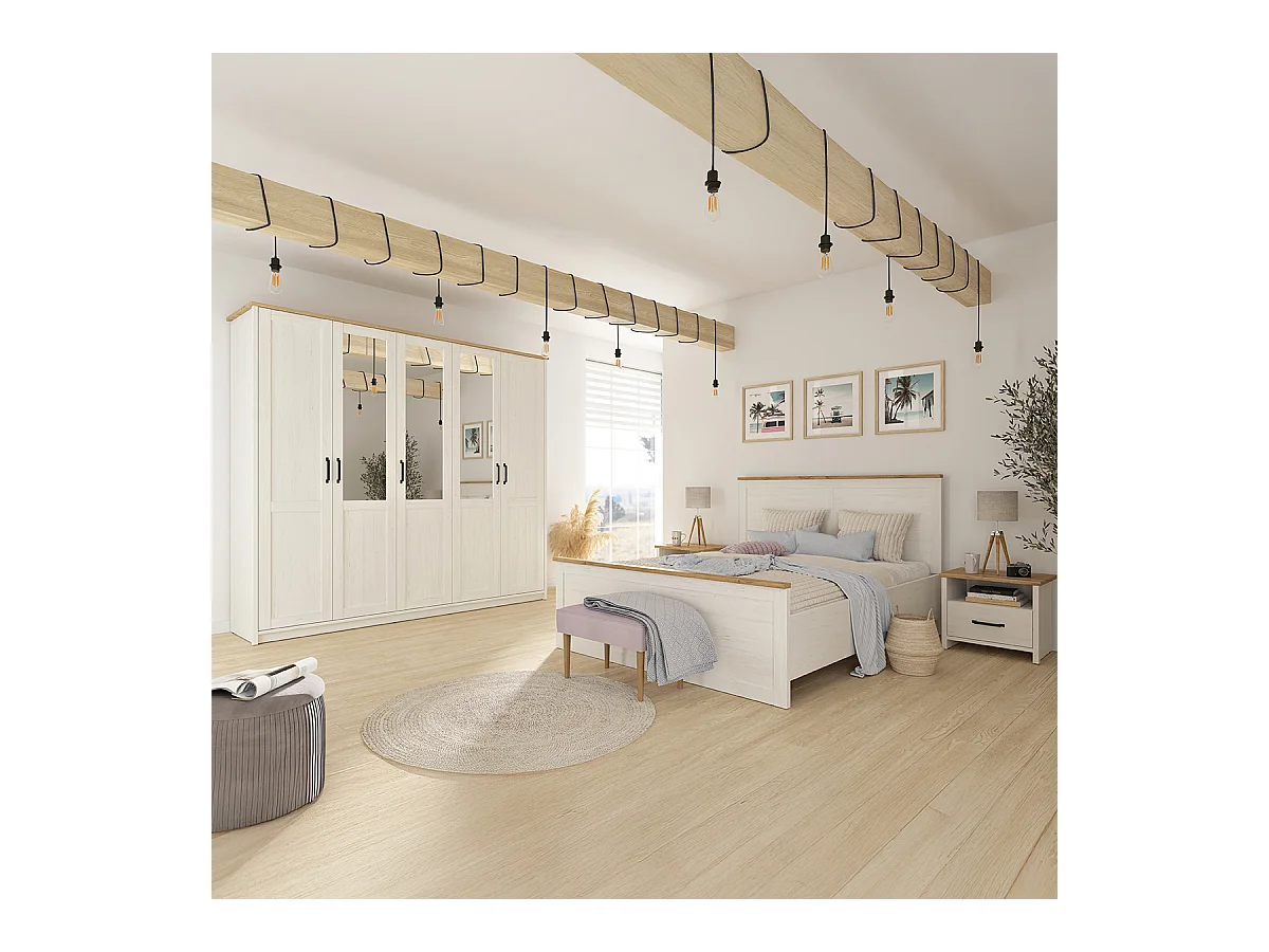 Letto con contenitore con base Aksel bianco 160x200