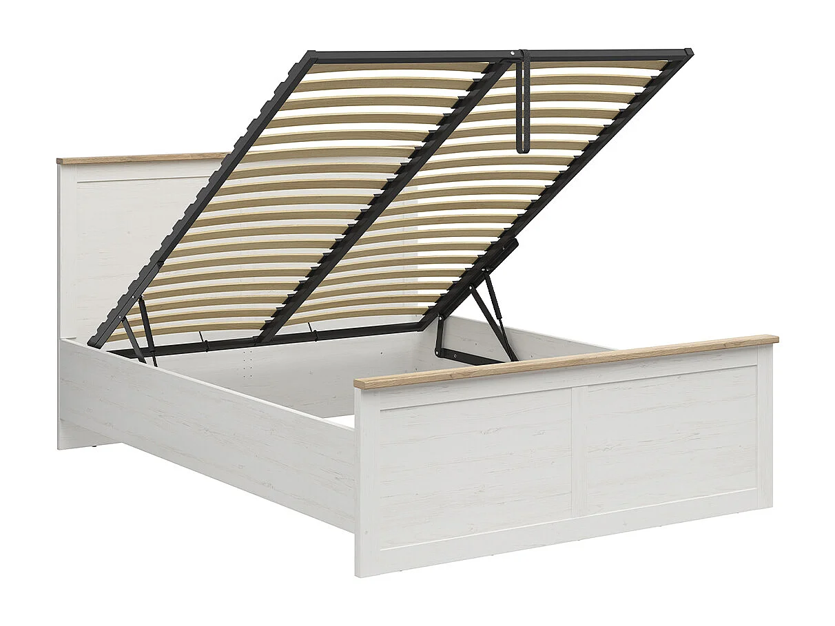 Letto con contenitore con base Aksel bianco 160x200