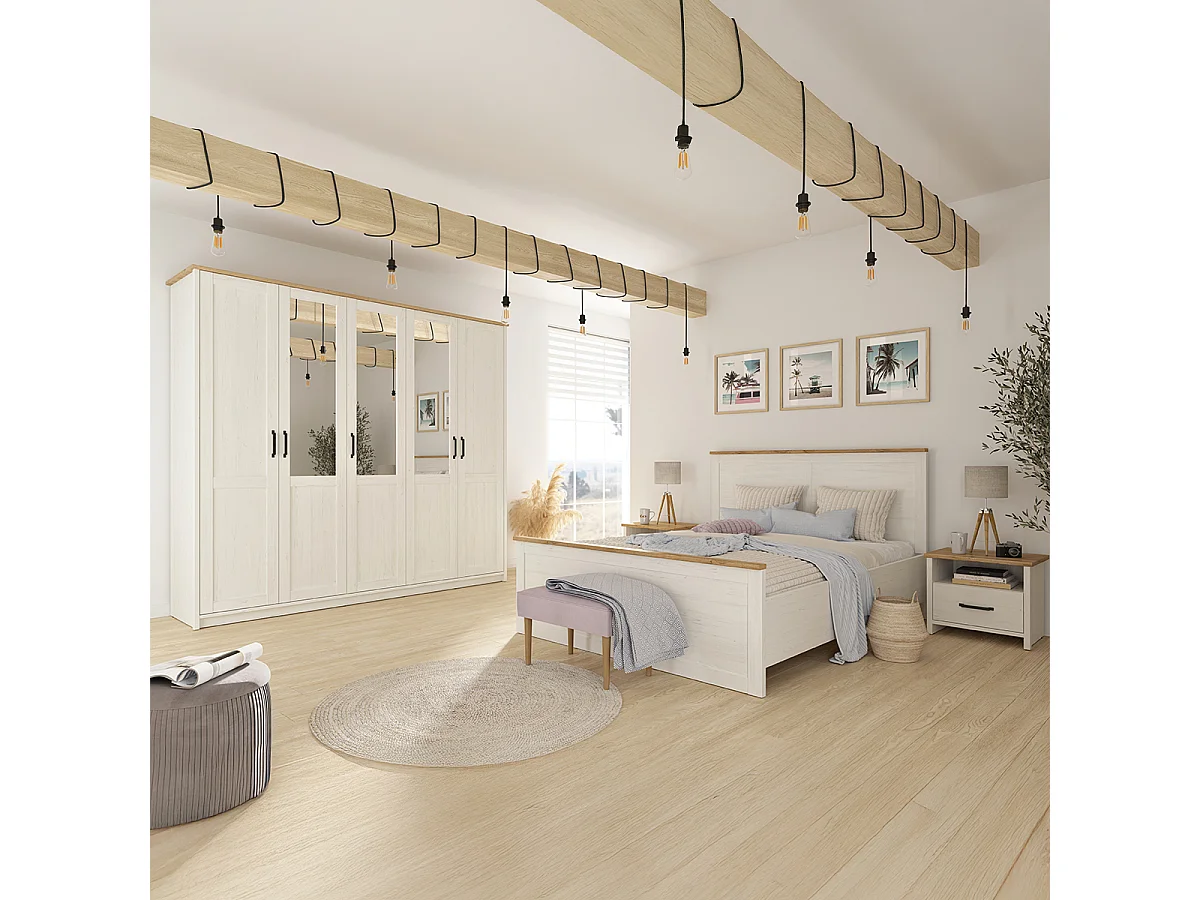 Letto con contenitore con base Aksel bianco 160x200