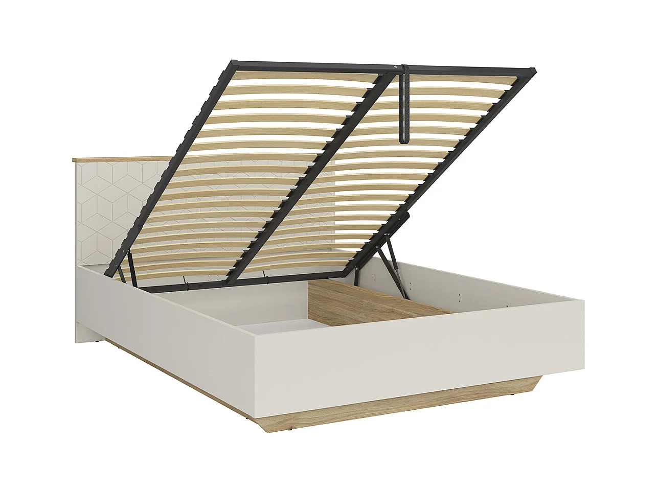 Letto con contenitore con base Naya cachemire 160x200