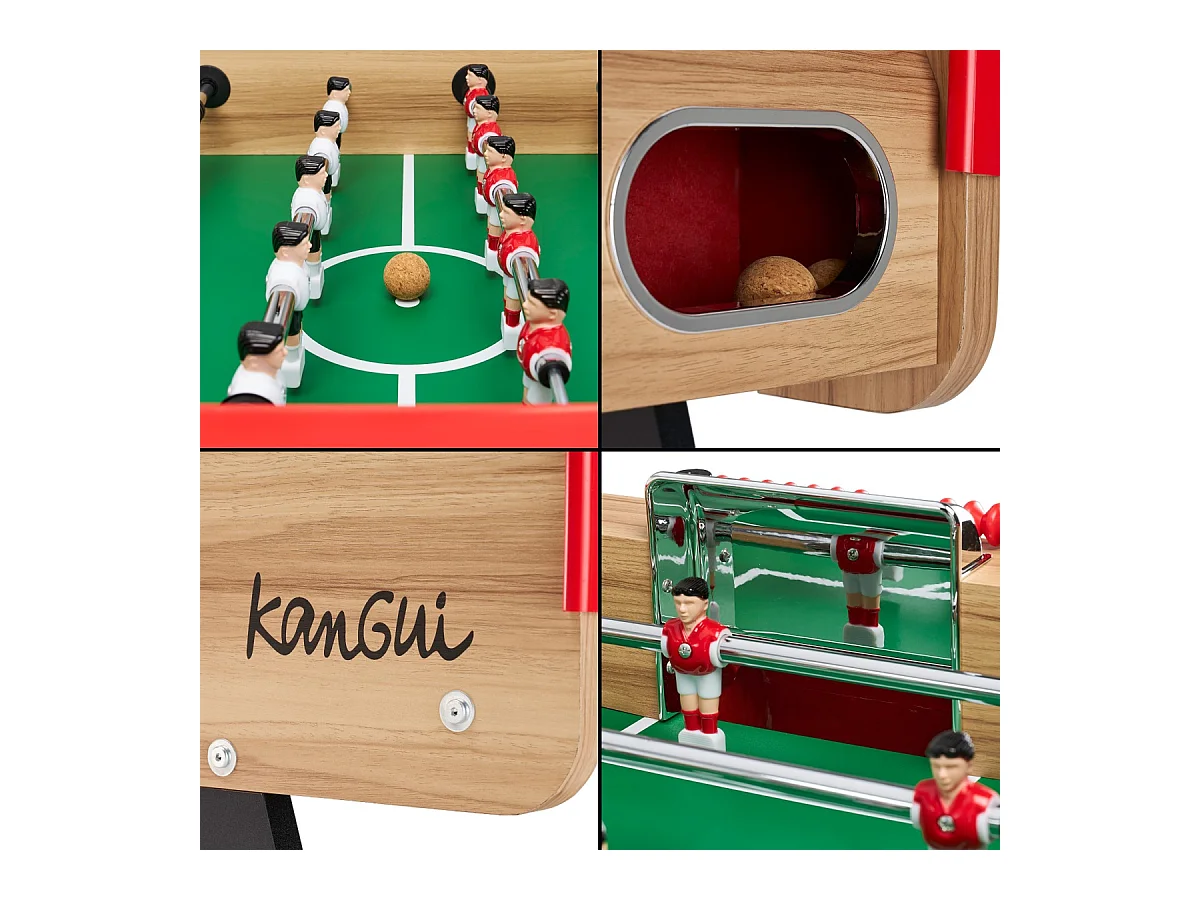 Baby foot classique - Adultes et adolescents - style café - 3 balles liège - 2 à 4 joueurs