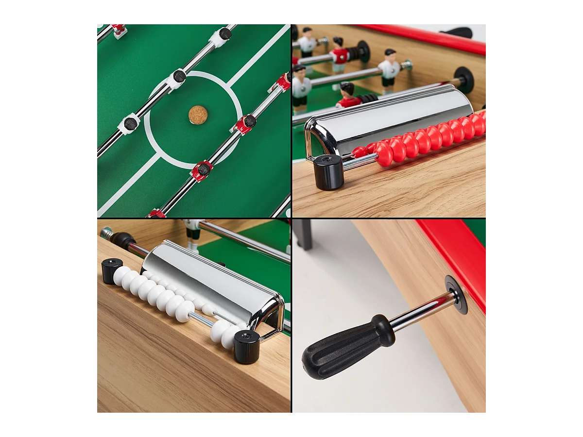 Baby foot classique - Adultes et adolescents - style café - 3 balles liège - 2 à 4 joueurs