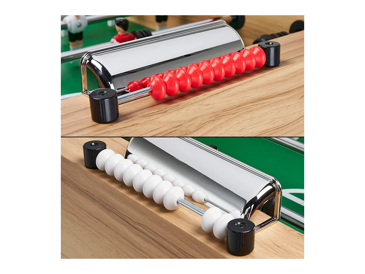 Baby foot classique - Adultes et adolescents - style café - 3 balles liège - 2 à 4 joueurs