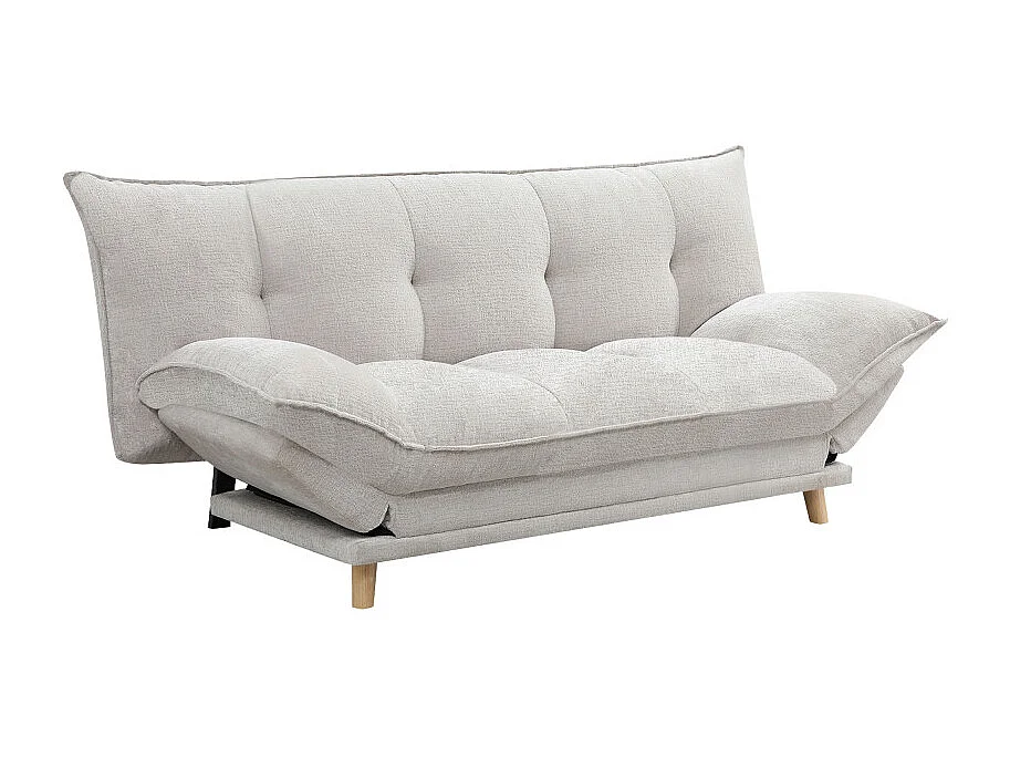 Luma - Canapé convertible 3 places en tissu chenille - Beige