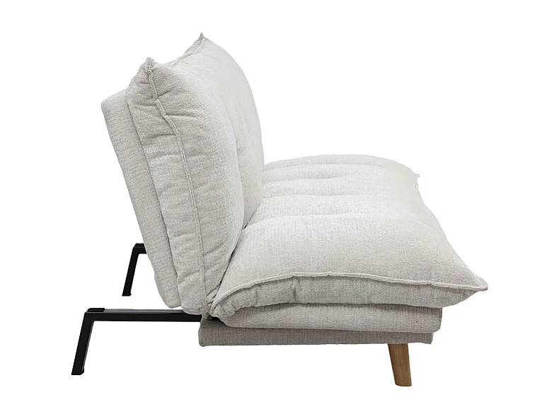 Luma - Canapé convertible 3 places en tissu chenille - Beige