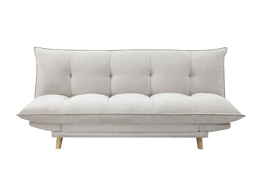 Luma - Canapé convertible 3 places en tissu chenille - Beige