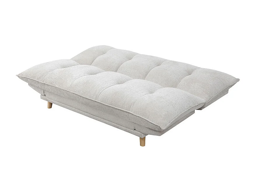 Luma - Canapé convertible 3 places en tissu chenille - Beige