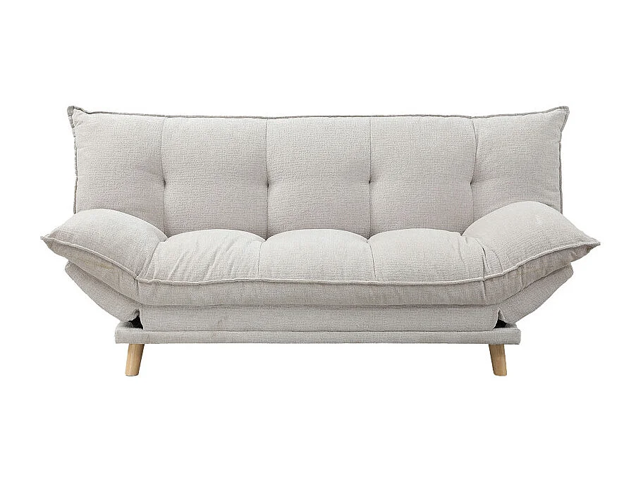 Luma - Canapé convertible 3 places en tissu chenille - Beige