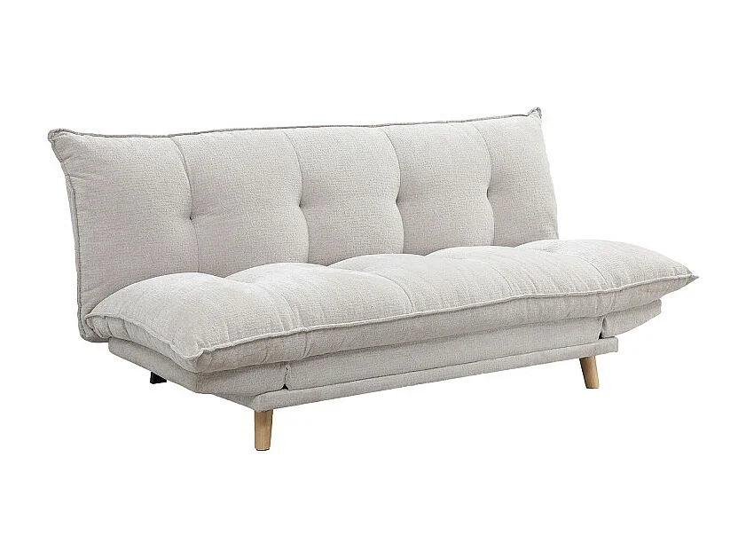 Luma - Canapé convertible 3 places en tissu chenille - Beige