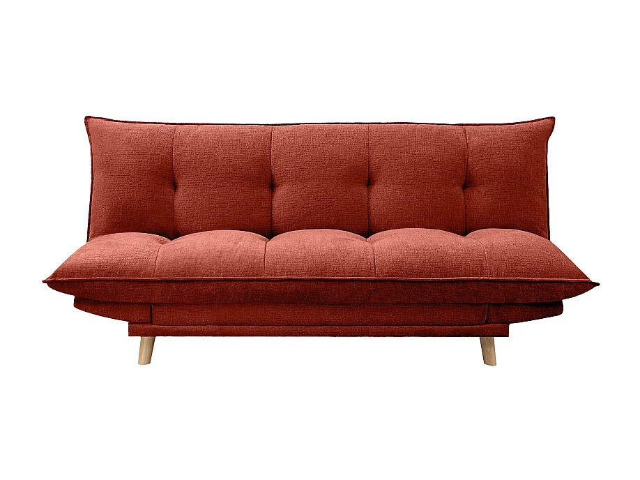 Luma - Canapé convertible 3 places en tissu chenille - Rouille