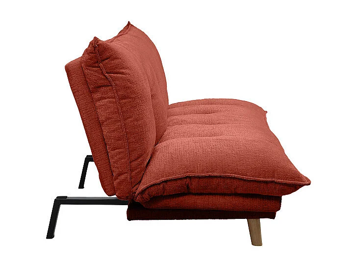 Luma - Canapé convertible 3 places en tissu chenille - Rouille