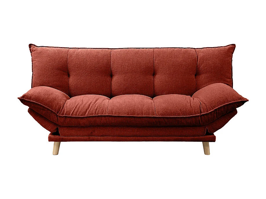 Luma - Canapé convertible 3 places en tissu chenille - Rouille