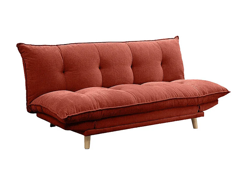 Luma - Canapé convertible 3 places en tissu chenille - Rouille