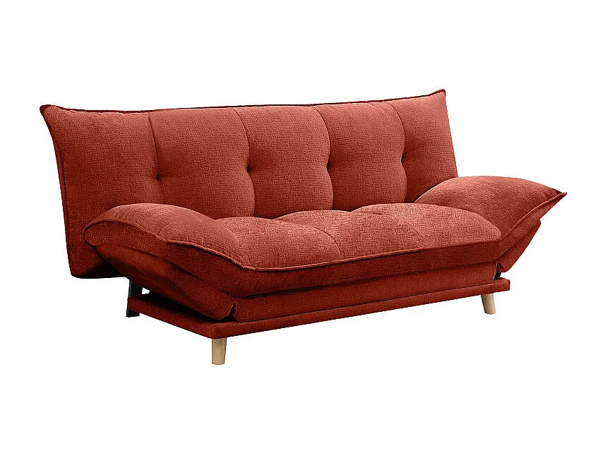 Luma - Canapé convertible 3 places en tissu chenille - Rouille