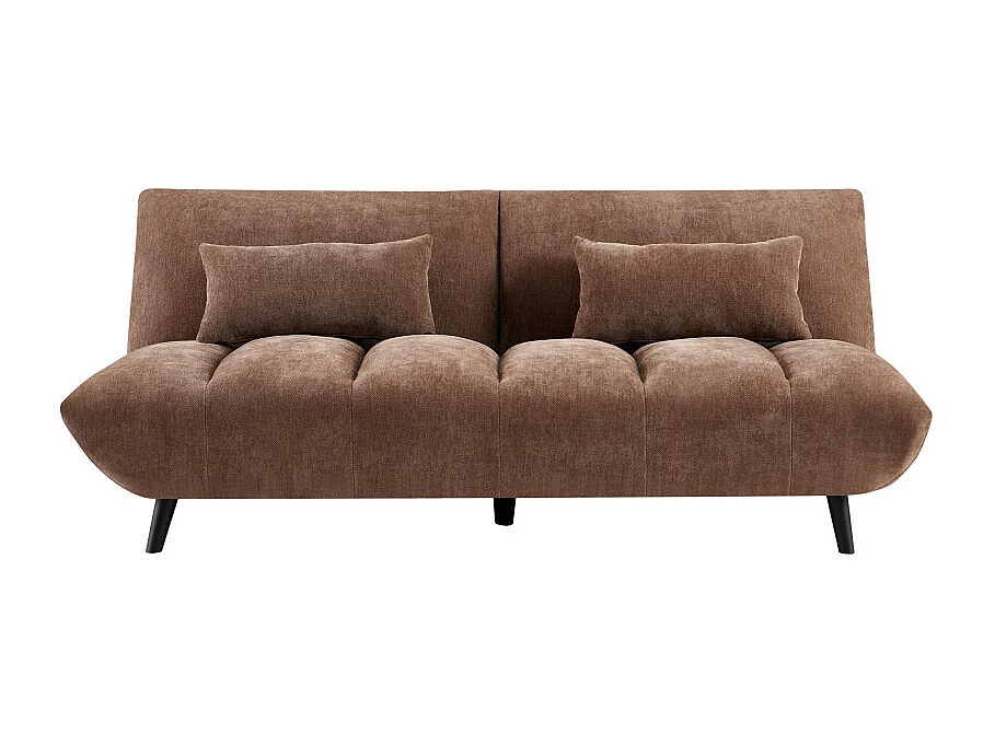 Peco - Canapé convertible 3 places en tissu chenille - Marron