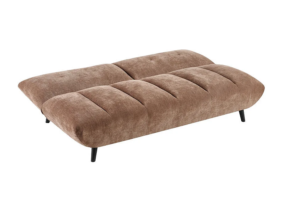 Peco - Canapé convertible 3 places en tissu chenille - Marron