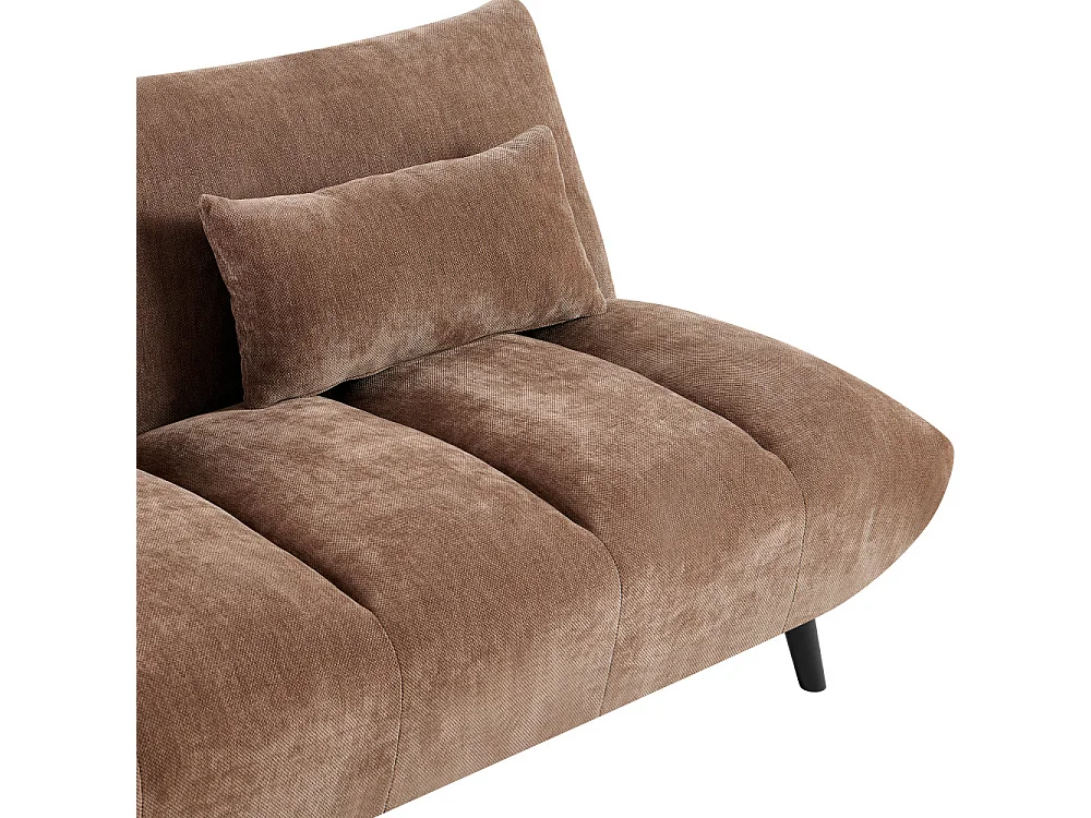 Peco - Canapé convertible 3 places en tissu chenille - Marron