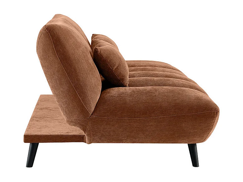 Peco - Canapé convertible 3 places en tissu chenille - Rouille