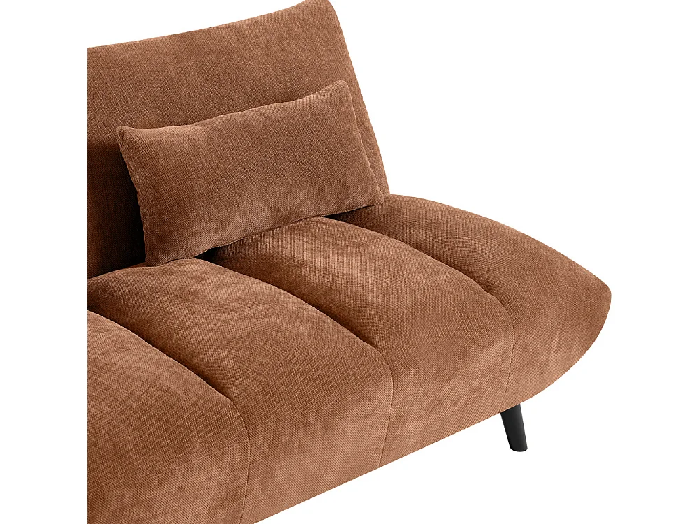 Peco - Canapé convertible 3 places en tissu chenille - Rouille