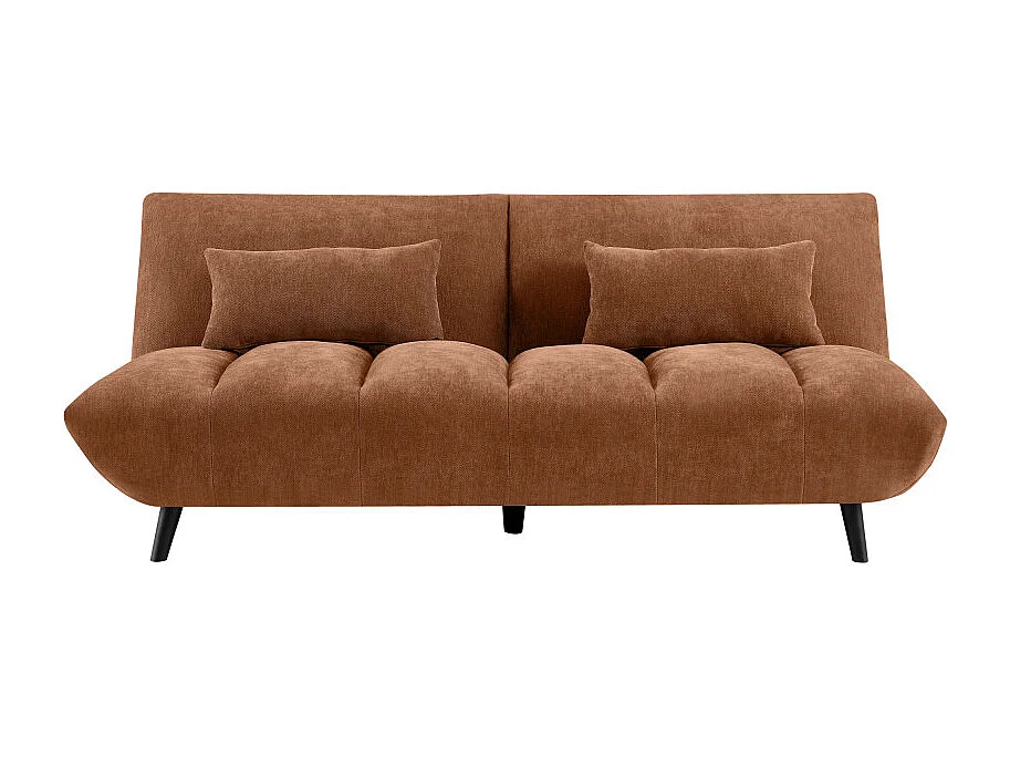 Peco - Canapé convertible 3 places en tissu chenille - Rouille