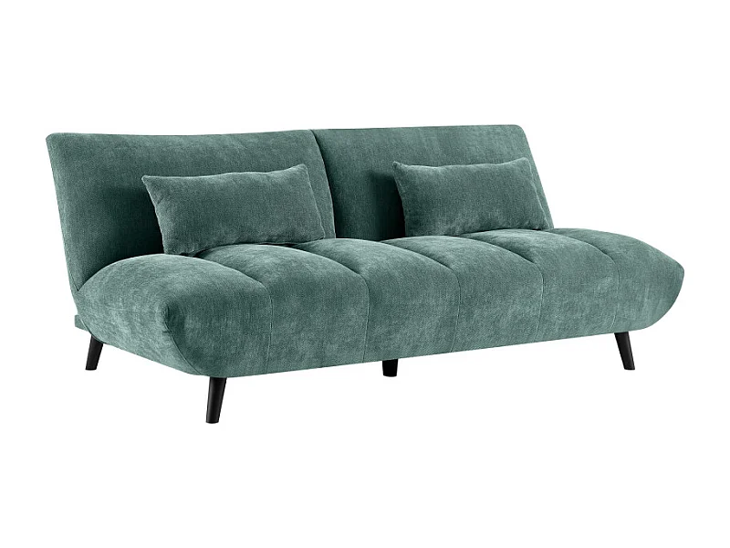 Peco - Canapé convertible 3 places en tissu chenille - Bleu canard