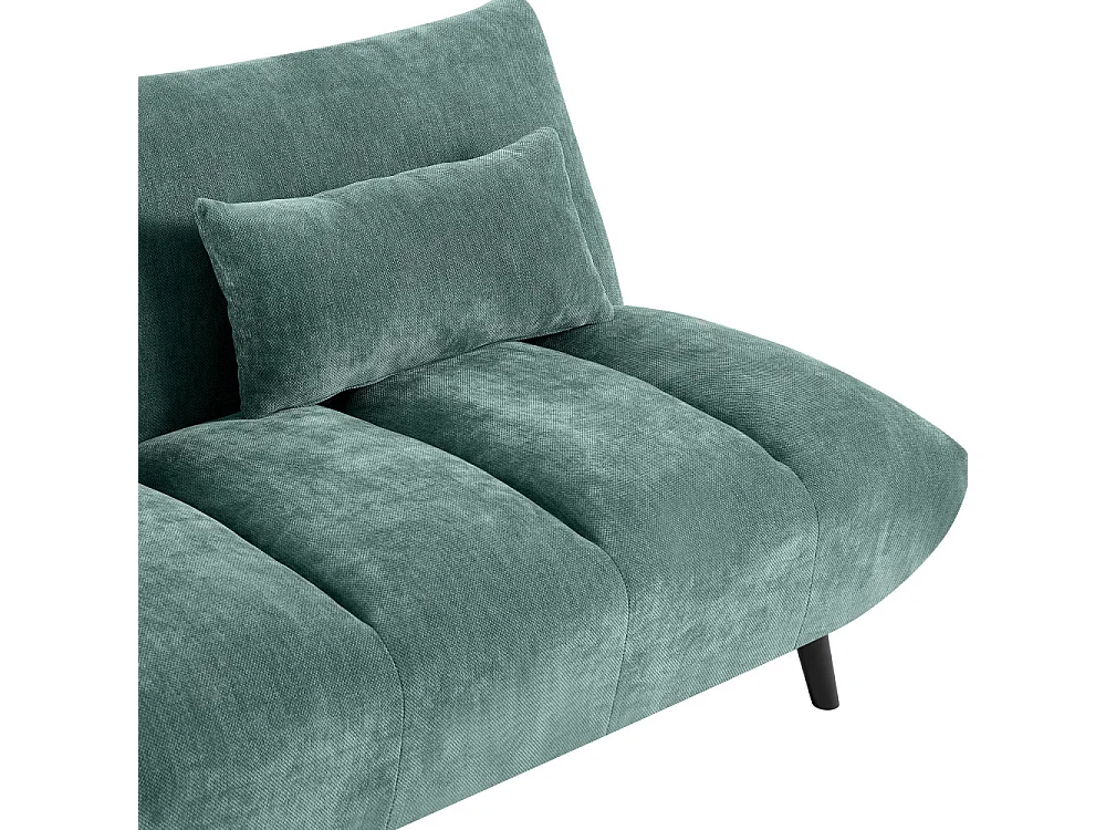 Peco - Canapé convertible 3 places en tissu chenille - Bleu canard