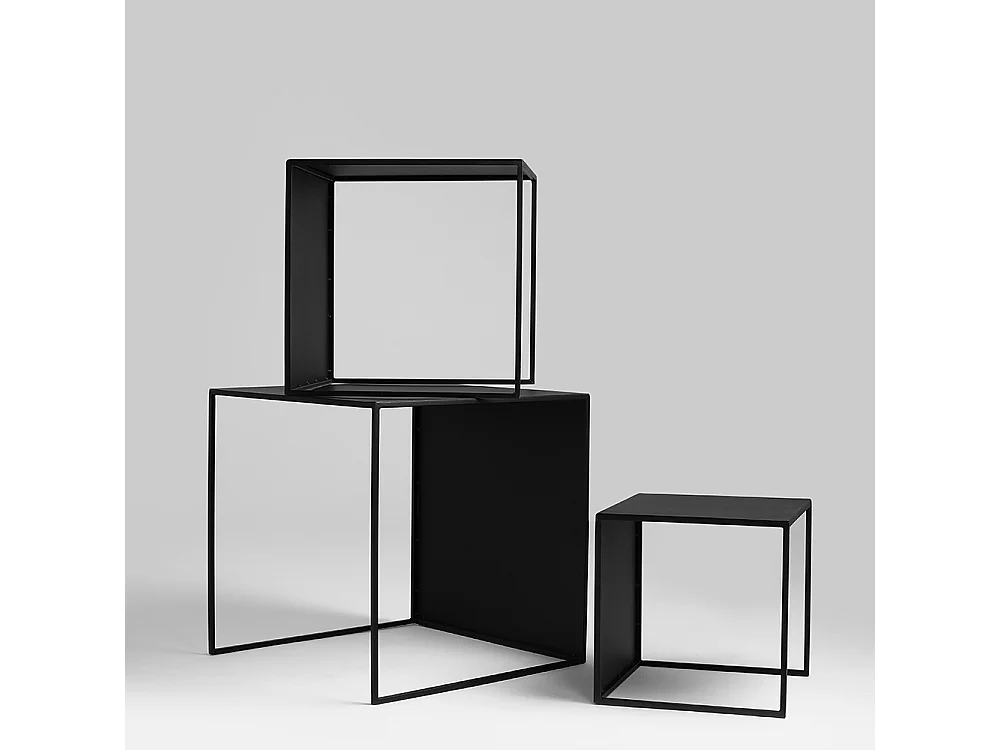 Salontafels 35x45x55 cm zwart 2Wall Metaal Trio