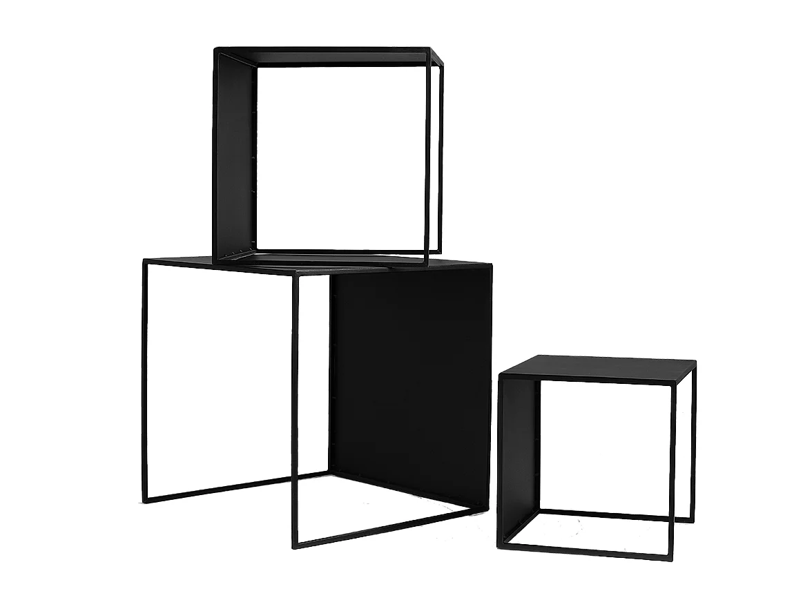 Salontafels 35x45x55 cm zwart 2Wall Metaal Trio