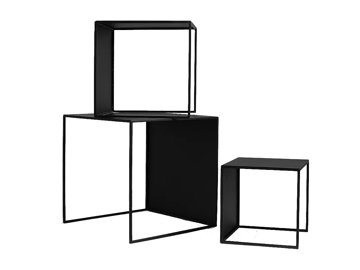 Tavolini da caffè 35x45x55 cm nero 2Wall Metallo Trio