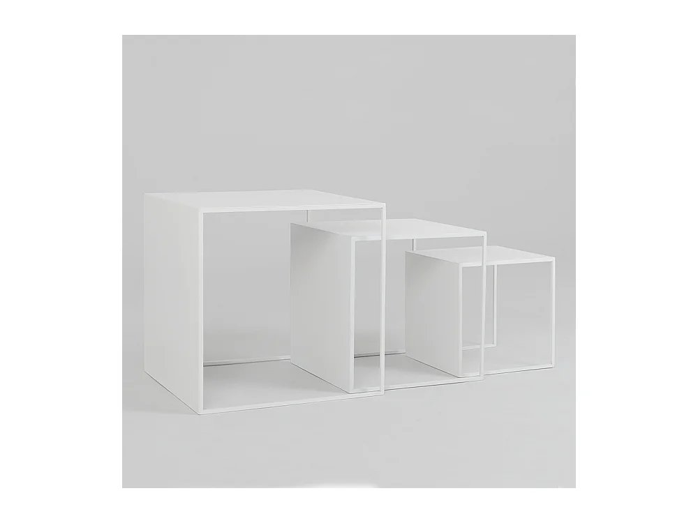 Mesas de centro 35x45x55 cm branco 2WALL TRIO METAL