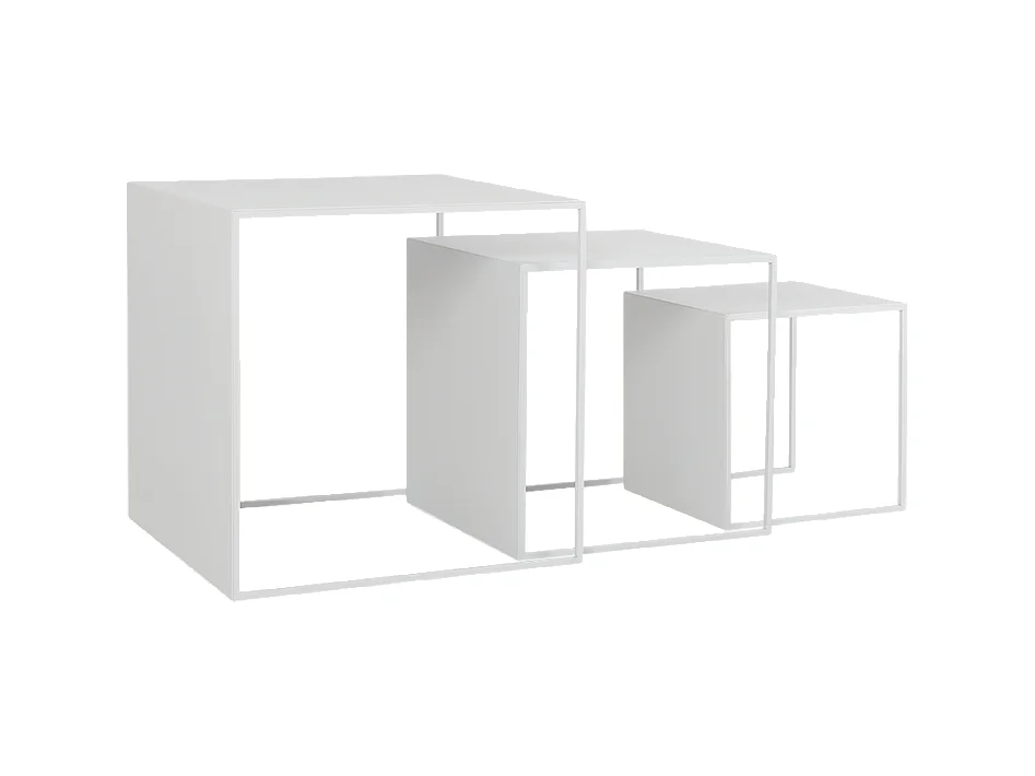 Mesas de centro 35x45x55 cm branco 2WALL TRIO METAL