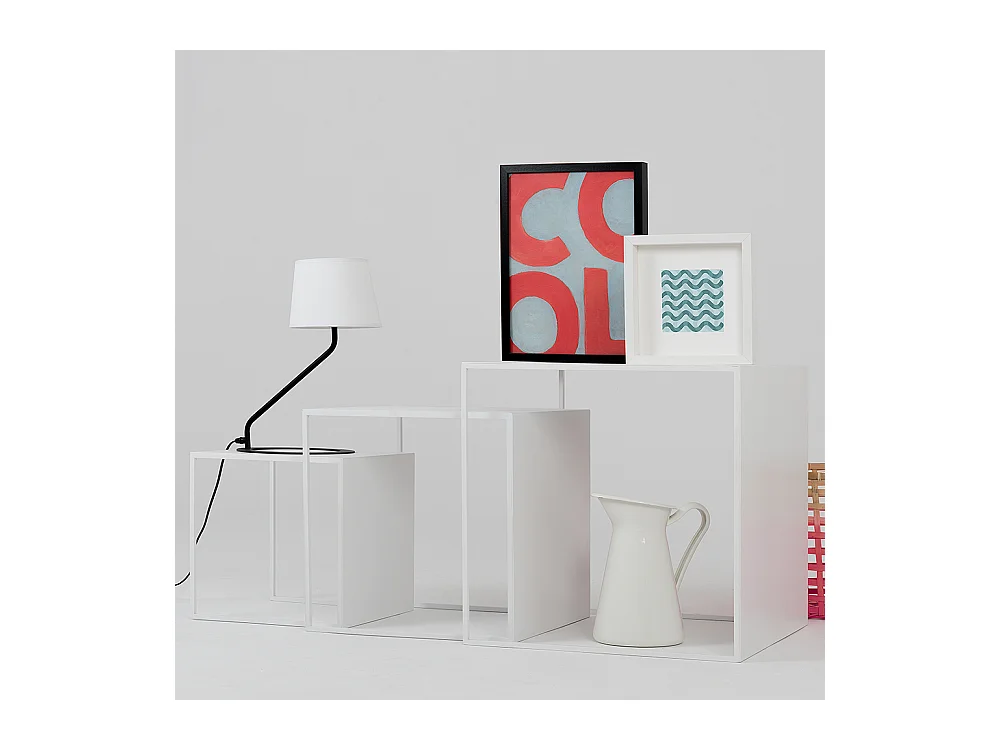 Mesas de centro 35x45x55 cm branco 2WALL TRIO METAL