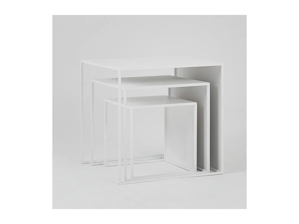 Mesas de centro 35x45x55 cm branco 2WALL TRIO METAL