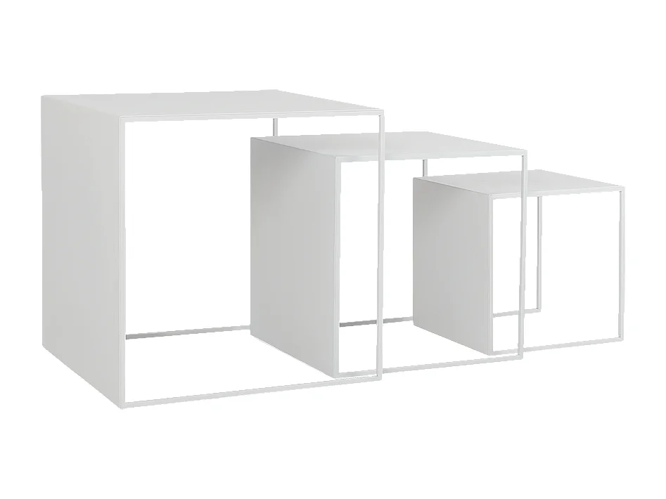 Salontafels 35x45x55 cm wit 2WALL TRIO METAAL