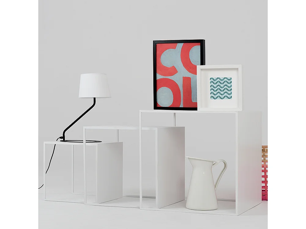 Salontafels 35x45x55 cm wit 2WALL TRIO METAAL