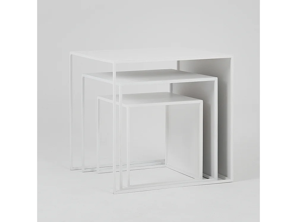 Salontafels 35x45x55 cm wit 2WALL TRIO METAAL