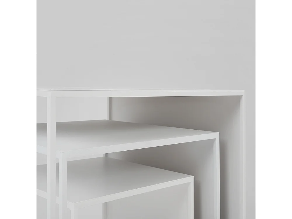 Salontafels 35x45x55 cm wit 2WALL TRIO METAAL