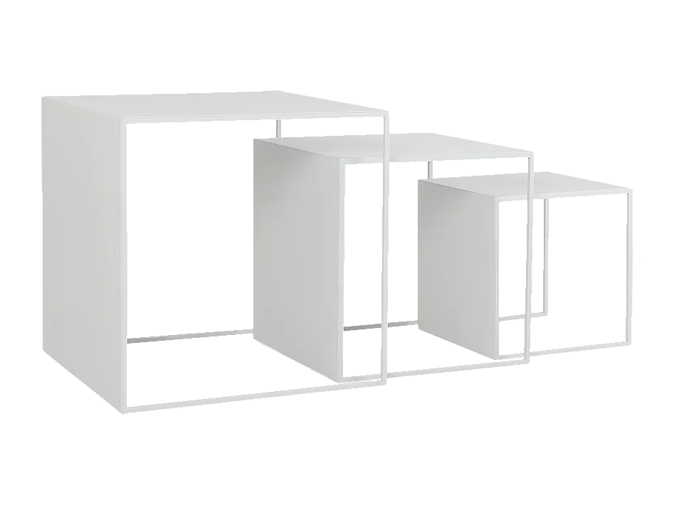 Couchtische 35x45x55 cm weiß 2WALL TRIO METAL