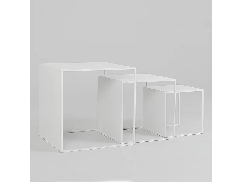 Couchtische 35x45x55 cm weiß 2WALL TRIO METAL