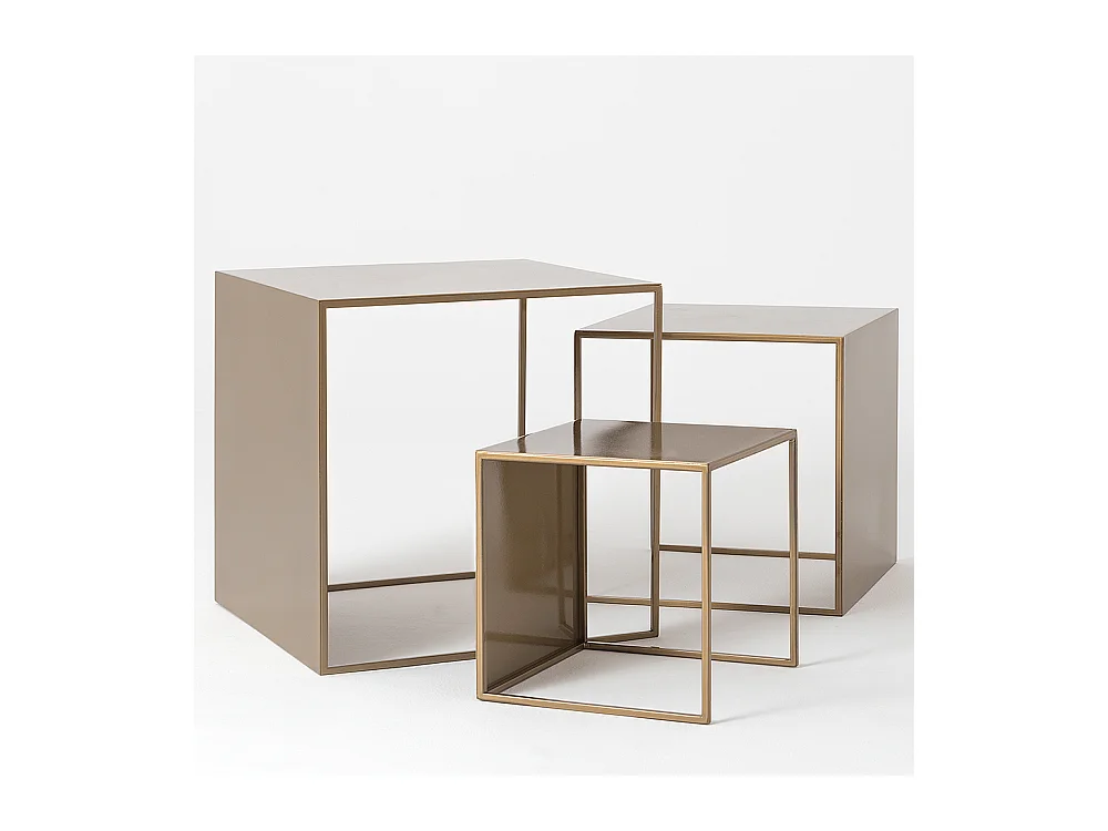 Mesas de centro 35x45x55 cm dourado 2WALL TRIO METAL